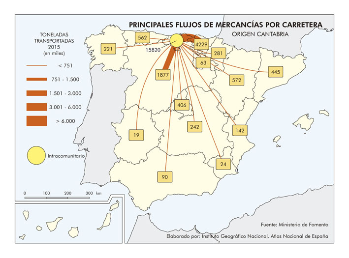 Archivo:Espana Principales-flujos-de-mercancias-por-carretera.-Origen-Cantabria 2015 mapa 14983 spa.jpg