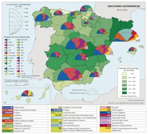 Mapa de elecciones autonómicas. 2015-2016. España. PDF. Datos
