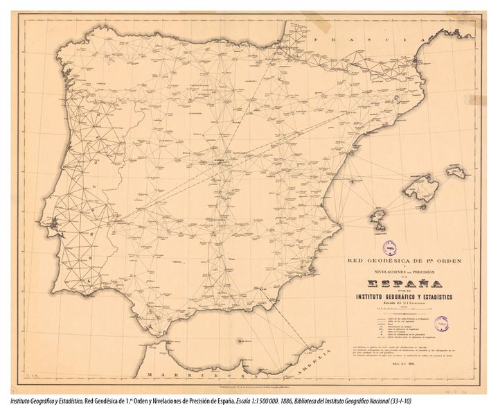 Archivo:Espana Red-Geodesica-de-1er-Orden-y-Nivelaciones-de-Precision-de-Espana 1886 imagen 16818 spa.jpg
