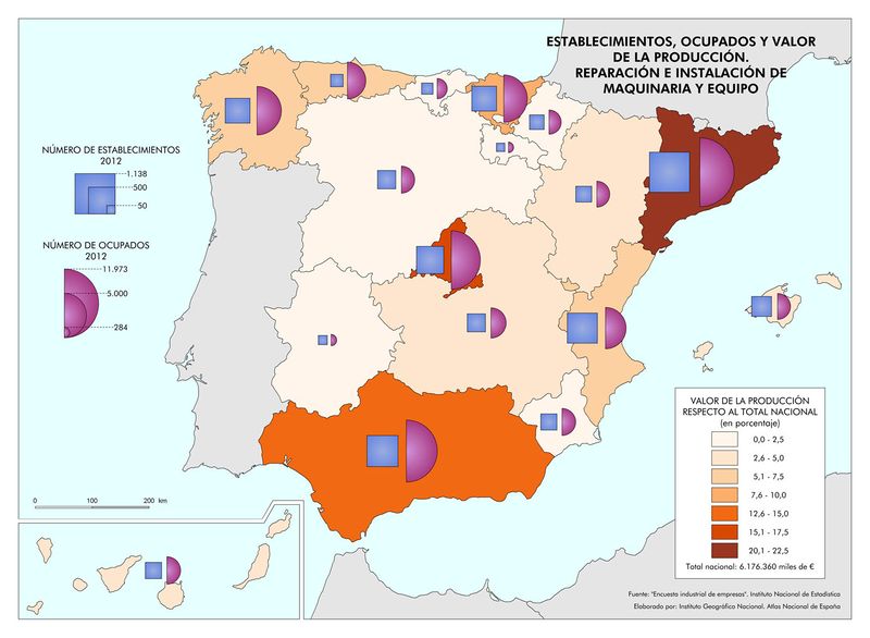Archivo:Espana Establecimientos-ocupados-y-valor-produccion.Reparacion-e-instalacion-maquinaria 2012 mapa 13553 spa.jpg