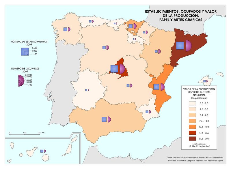 Archivo:Espana Establecimientos--ocupados-y-valor-de-la-produccion.-Papel-y-artes-graficas 2009 mapa 12927 spa.jpg