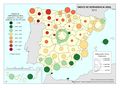 Espana Indice-de-dependencia-senil-provincial 2015 mapa 15315 spa.jpg