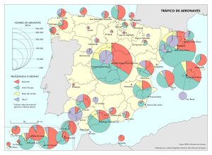 Mapa de tráfico de aeronaves. 2015. España. PDF. Datos