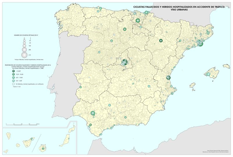 Archivo:Espana Ciclistas-fallecidos-y-heridos-hospitalizados-en-accidente-trafico.-Vias-urbanas 2014 mapa 14130 spa.jpg