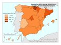 Espana Ganancia-media-anual-respecto-al-salario-minimo-interprofesional 2014 mapa 15716 spa.jpg