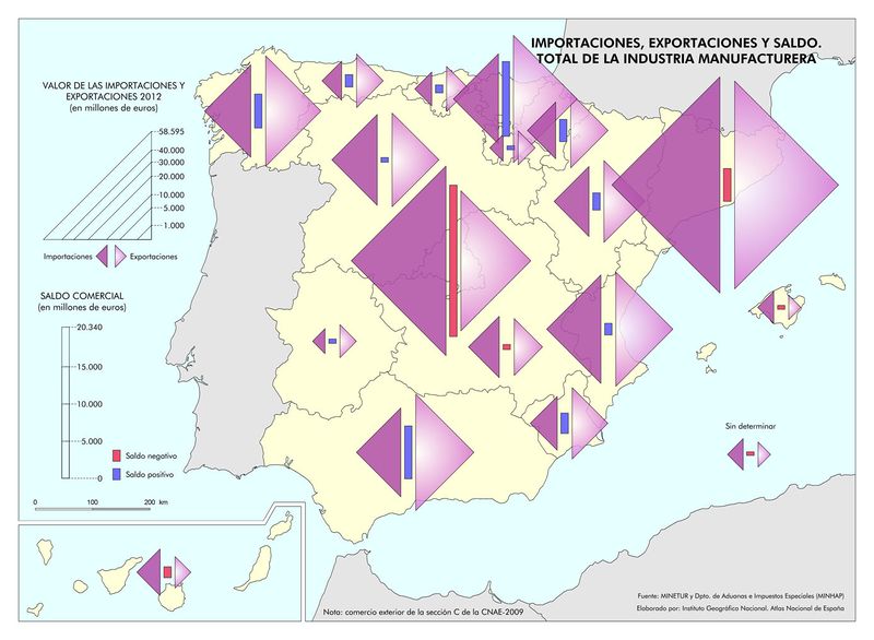 Archivo:Espana Importaciones--exportaciones-y-saldo.-Total-de-la-industria-manufacturera 2012 mapa 13345 spa.jpg